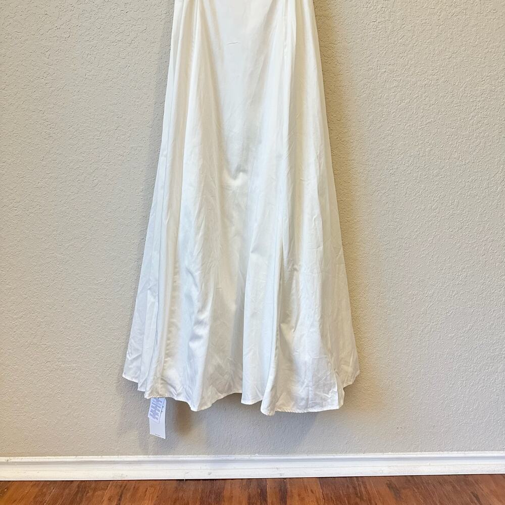 ABERCROMBIE & FITCH Dipped-Waist Sweetheart Maxi Dress White Cut Out NWT - Picture 8 of 16